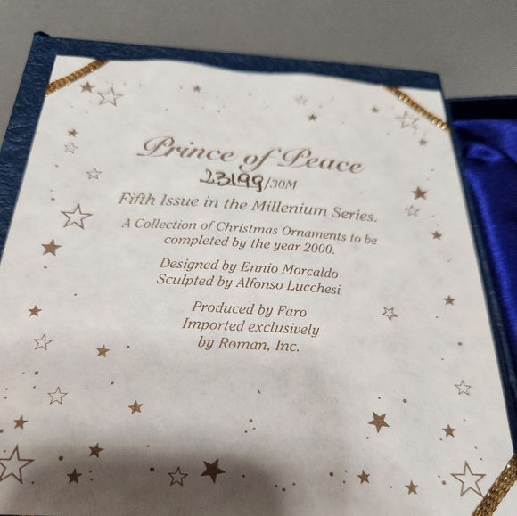 The Millenium Ornament Limited  Edition "Prince Of Peace" #23199/30M NIB - Picture 5 of 6